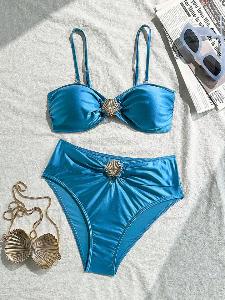 Damen Bandeau-Bikini mit schimmerndem Muschel-Detail Echo Archiv