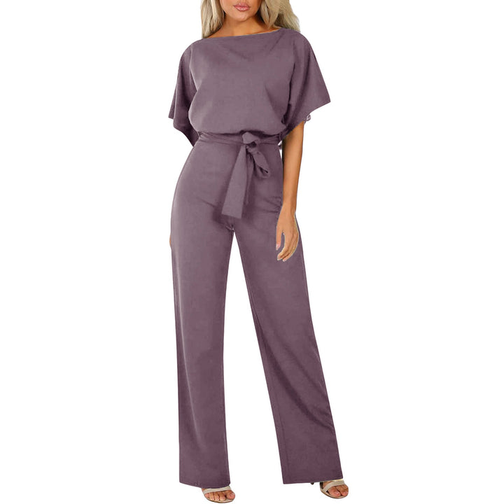Damen elegantes Set bestehend aus fließender Bluse und weit geschnittenen Hosen Echoarchiv