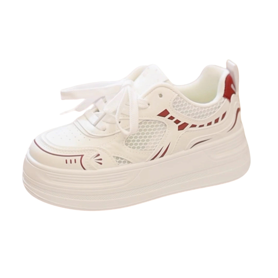 Damen Moderne Plateau-Sneaker mit metallic-Optik und dämpfender EVA-Zwischensohle – Névara