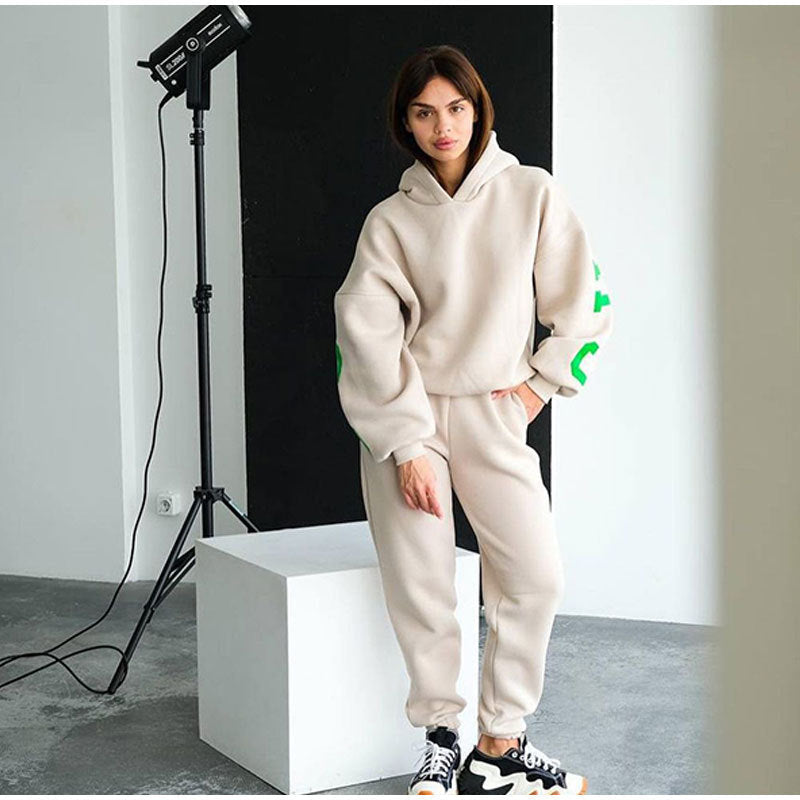Damen Lässiger Oversize-SwEchoarchivtanzug mit Kapuze und elastischem Bund Echoarchiv