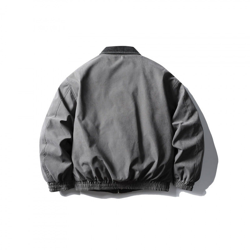 Herren Boxy-Canvas-Blouson mit Cordkragen, verdeckter Reißverschluss und elastischem Saum Echo Archiv