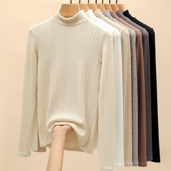 Damen Elegantes Langarm-Ripp-Oberteil Echo Archiv