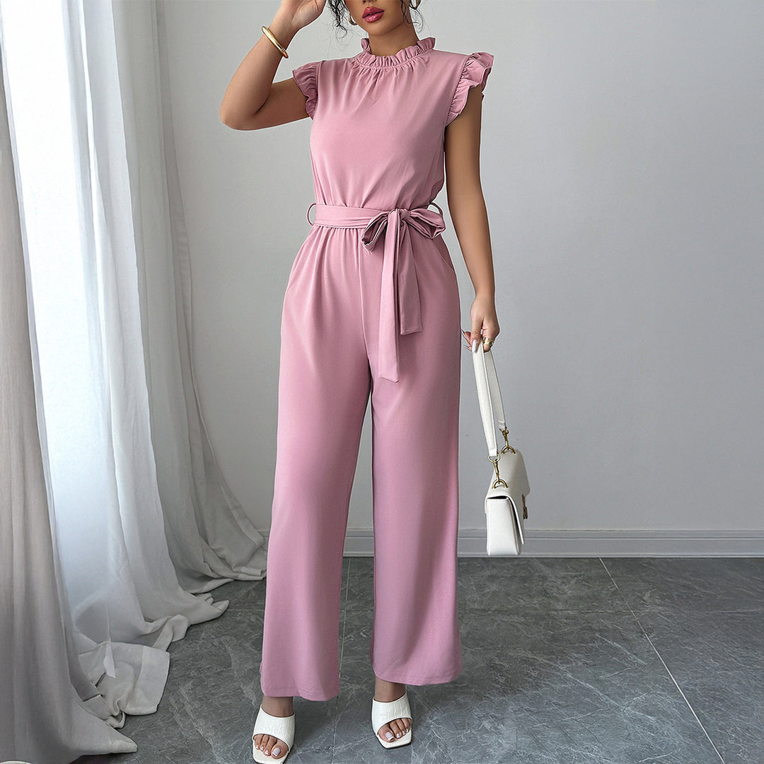 Damen Eleganter Jumpsuit mit Rüschendetails und Rückenausschnitt Echo Archiv