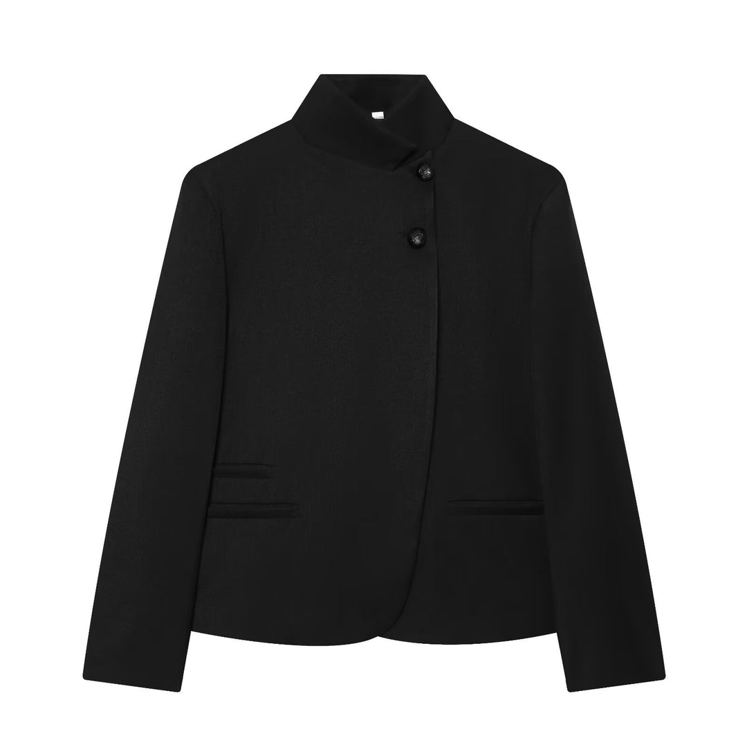 Damen Kurzer Blazer mit Stehkragen, verdeckter Knopfleiste und taillierter Silhouette Echo Archiv