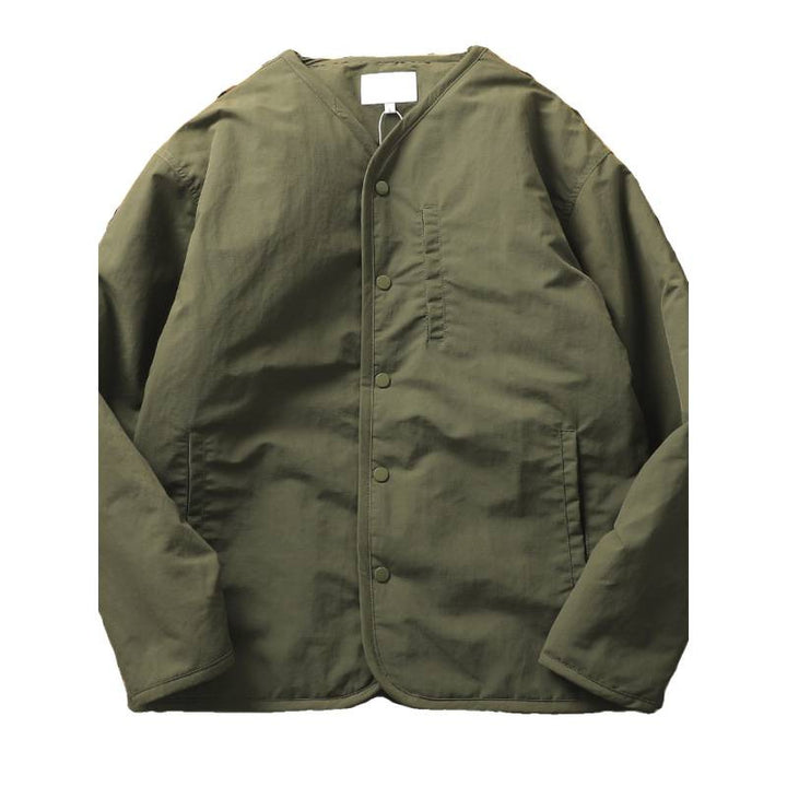 Herren Leicht wattierte Thermo-Linerjacke mit Druckknopfverschluss und gerundetem Saum Echoarchiv