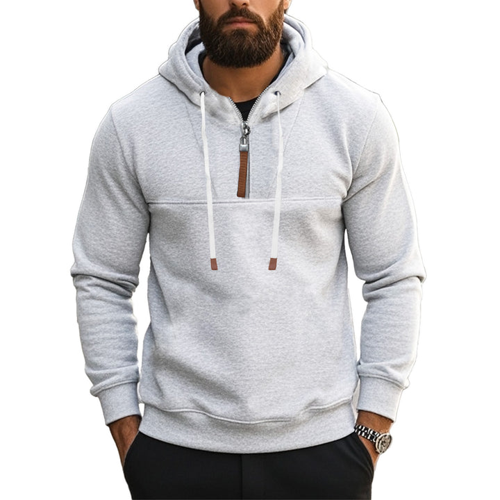 Herren Sportlicher Kapuzenpullover mit halbem Reißverschluss und Kordelzug Echoarchiv