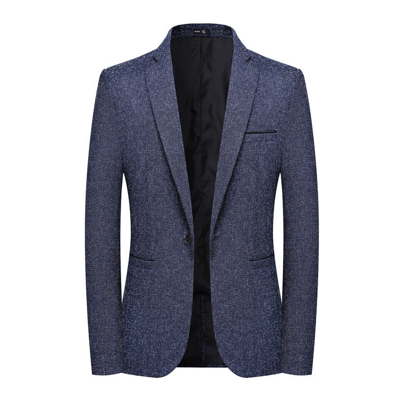 Herren Schlankes Struktur-Sakko im Leinen‑Tweed‑Look mit Ein‑Knopf‑Silhouette Echoarchiv