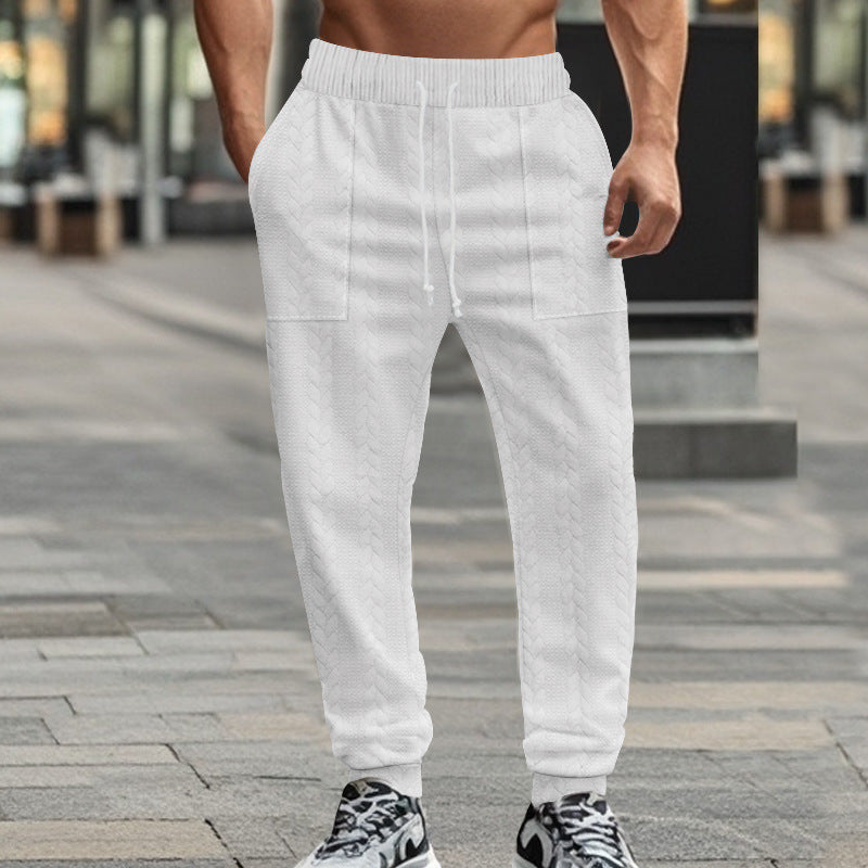 Herren modische Freizeithose mit innovativer Textur und elastischem Bund Echoarchiv