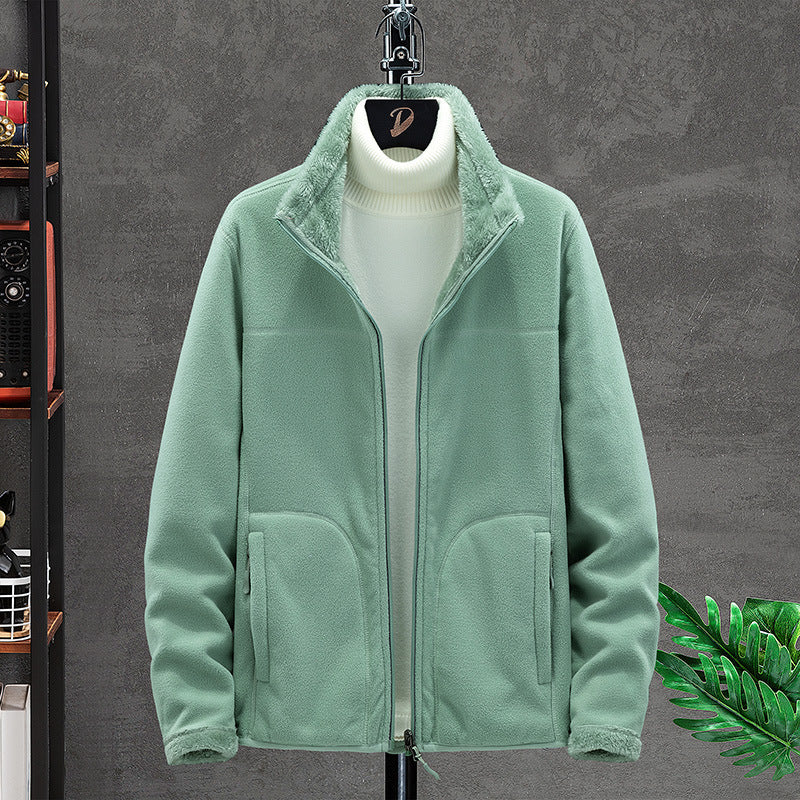 Damen Kuschelige Fleecejacke mit Teddyfutter, Stehkragen und Zwei Reißverschlusstaschen Echo Archiv