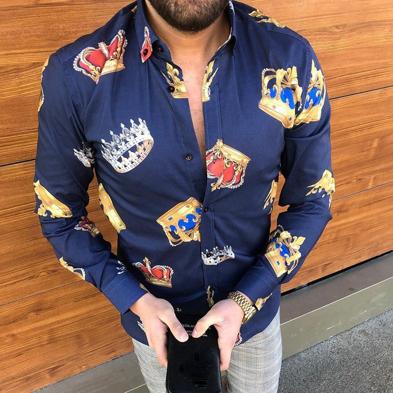 Herren Seidenshirt mit königlichem Motiv Echoarchiv