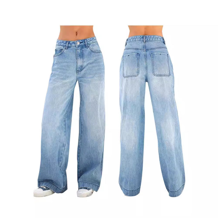 Damen weite Jeans mit hohem Bund und lässigem Schnitt Echo Archiv