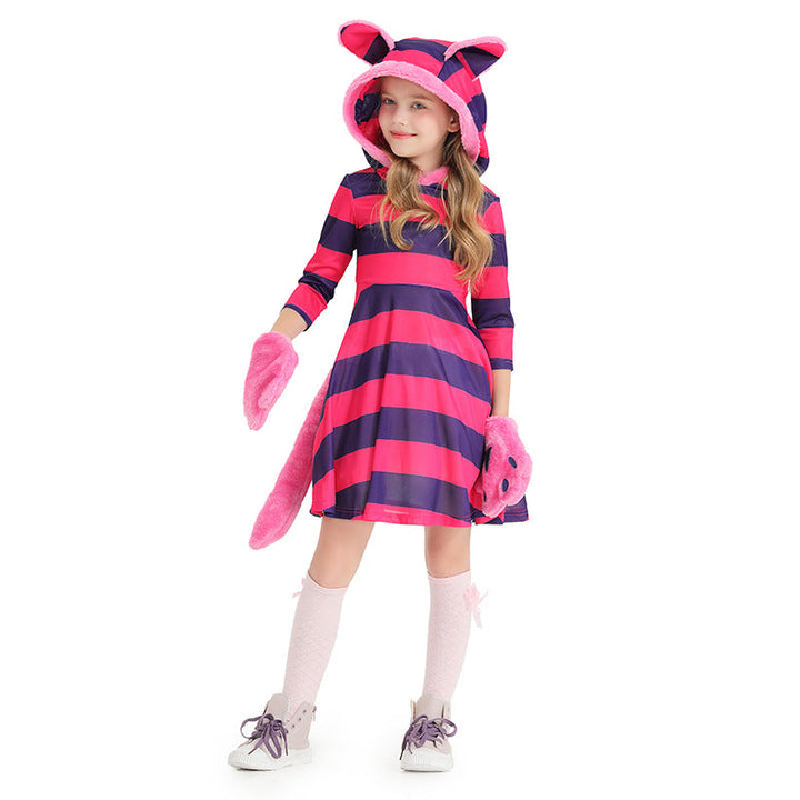 Mädchen Kapuzenkleid mit tierischen Ohren und verspielten Details Echo Archiv