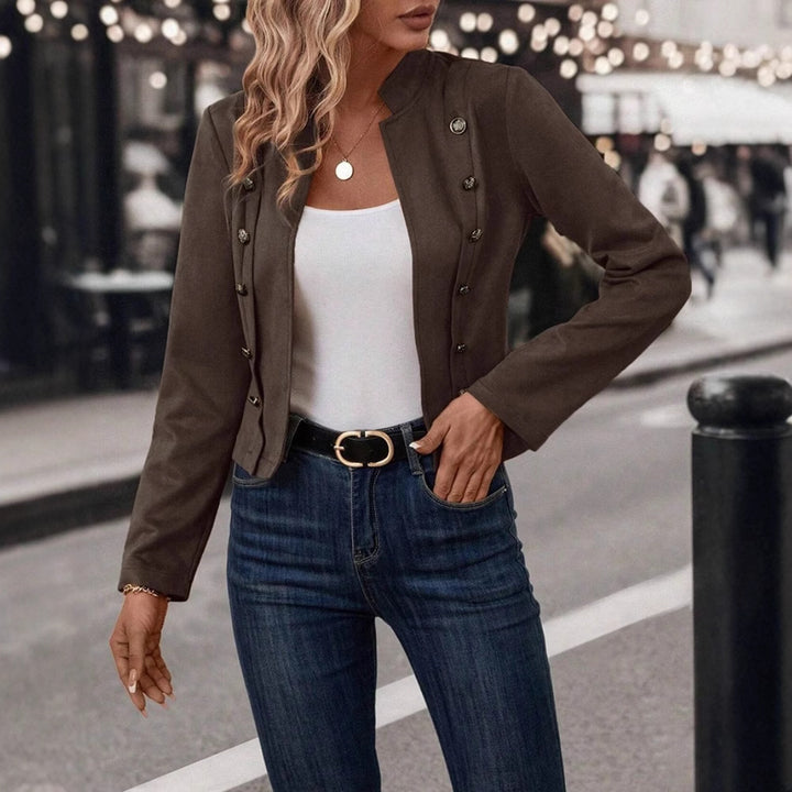 Damen nan taillierte Militärjacke mit Stehkragen und doppelter Knopfleiste Echo Archiv