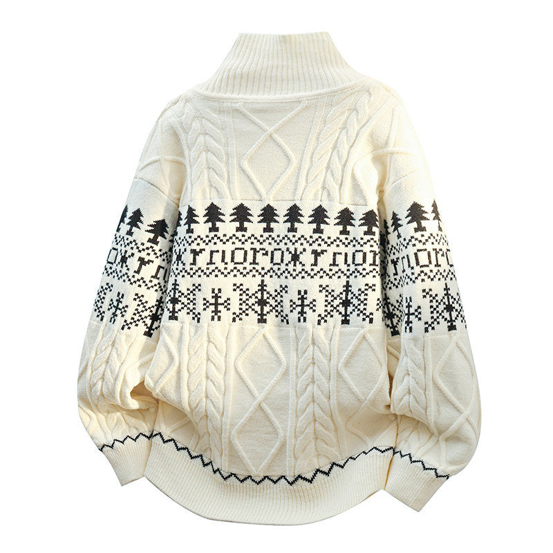Damen nan gestrickter Norweger-Cardigan mit Stehkragen, Zopfmuster und aufgesetzten Taschen Echo Archiv