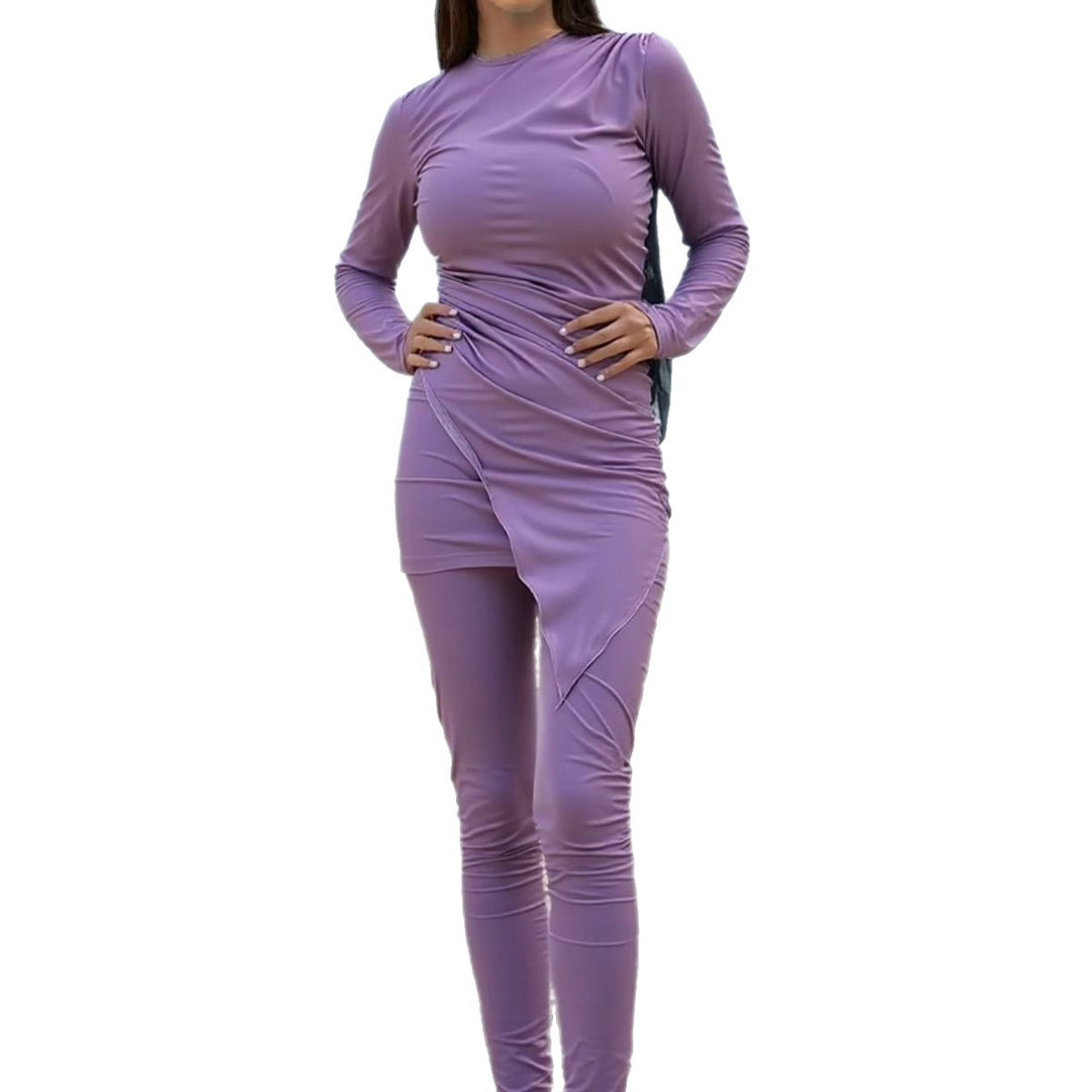 Damen Sportlicher Langarm-Badeanzug mit Wickeldesign Echo Archiv