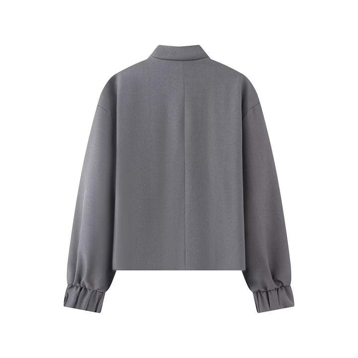 Damen Kurze Boxy‑Jacke mit Stehkragen und Knotenverschluss-Details Echo Archiv