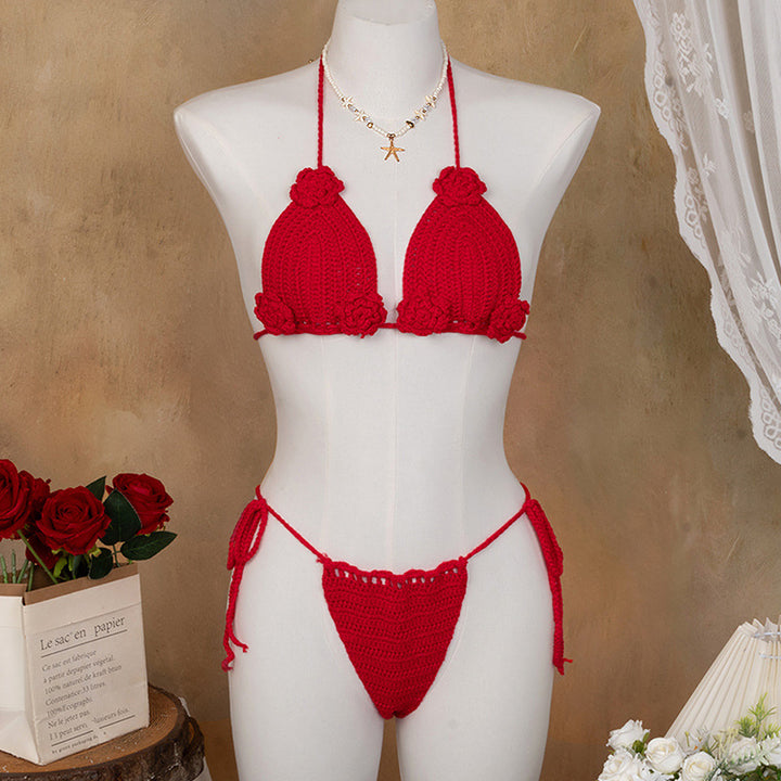 Damen Elegantes Häkel-Bikini-Set mit floralen Applikationen Echo Archiv