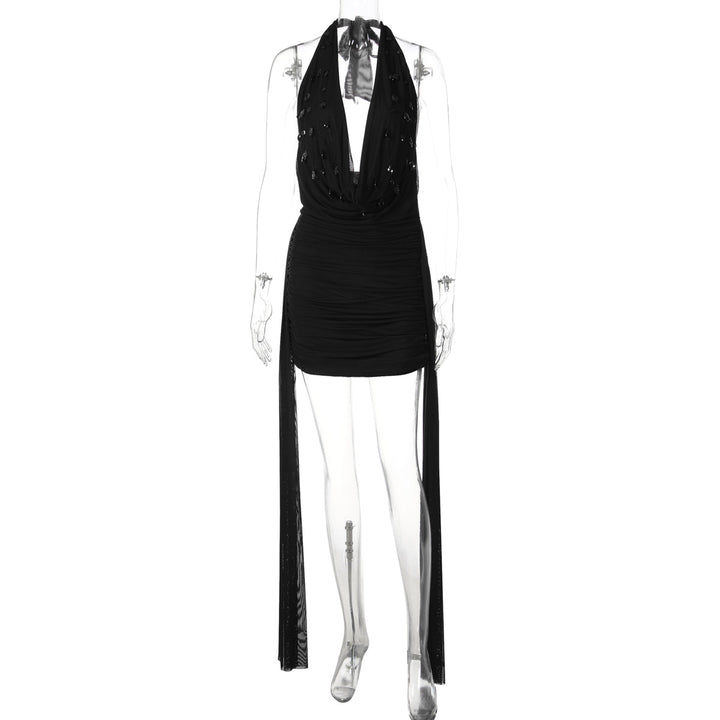 Damen Mini-Kleid mit raffiniertem Drapé und tiefem V-Ausschnitt Echo Archiv