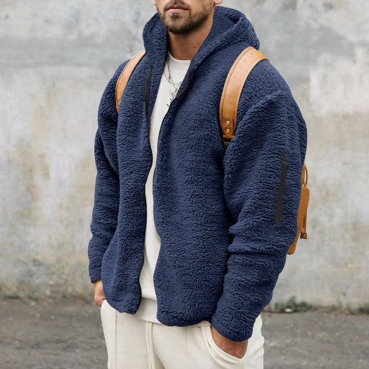 Herren Fleecejacke mit praktischem Reißverschluss und Kapuze Echoarchiv
