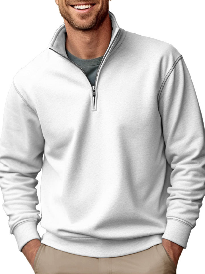Herren Halbzip-Sweatshirt mit Stehkragen und weichem Fleece-Innenfutter – Cavarno