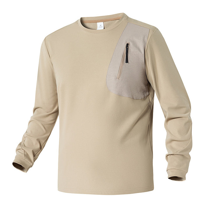 Unisex Oversize Langarm‑Sweatshirt mit Brustreißverschlusstasche und Rundhalsausschnitt Echoarchiv