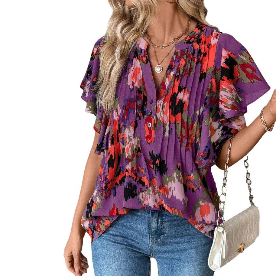 Damen Bluse mit Rüschenelementen und strukturiertem Design Echo Archiv