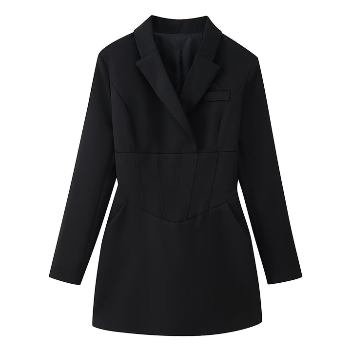Damen Tailliertes Blazerkleid mit Korsettnaht und Reverskragen Echo Archiv