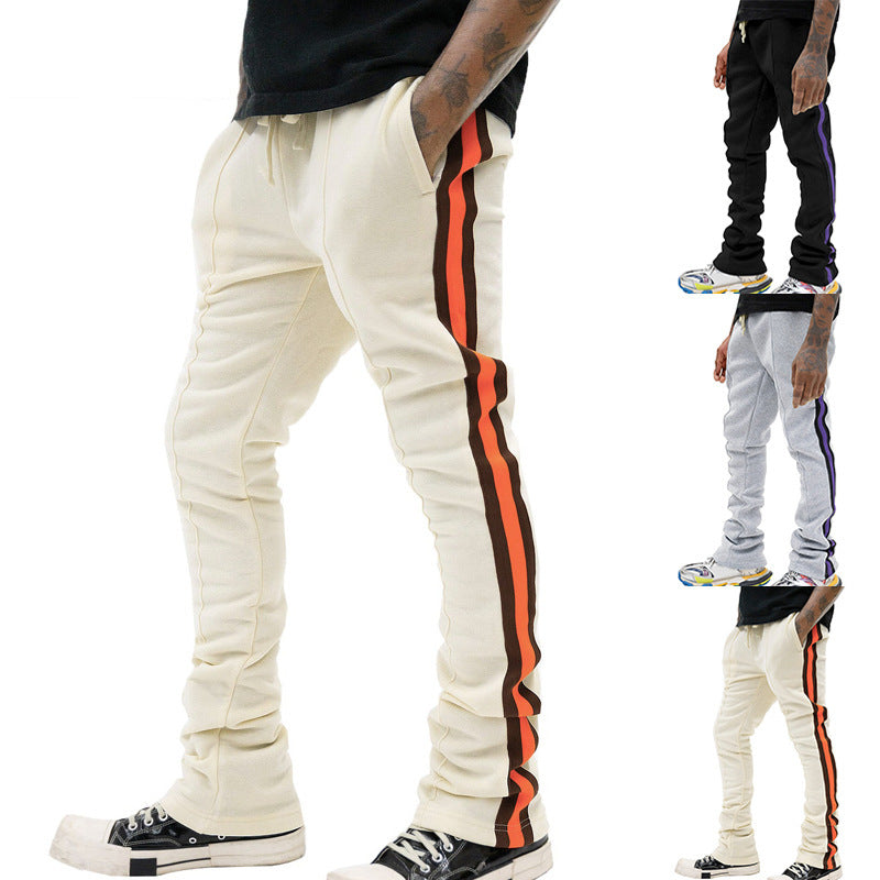Herren Slim-Fit Jogginghose mit Tunnelzug, markanten Ziernähten & seitlichem Panel – Sorevano
