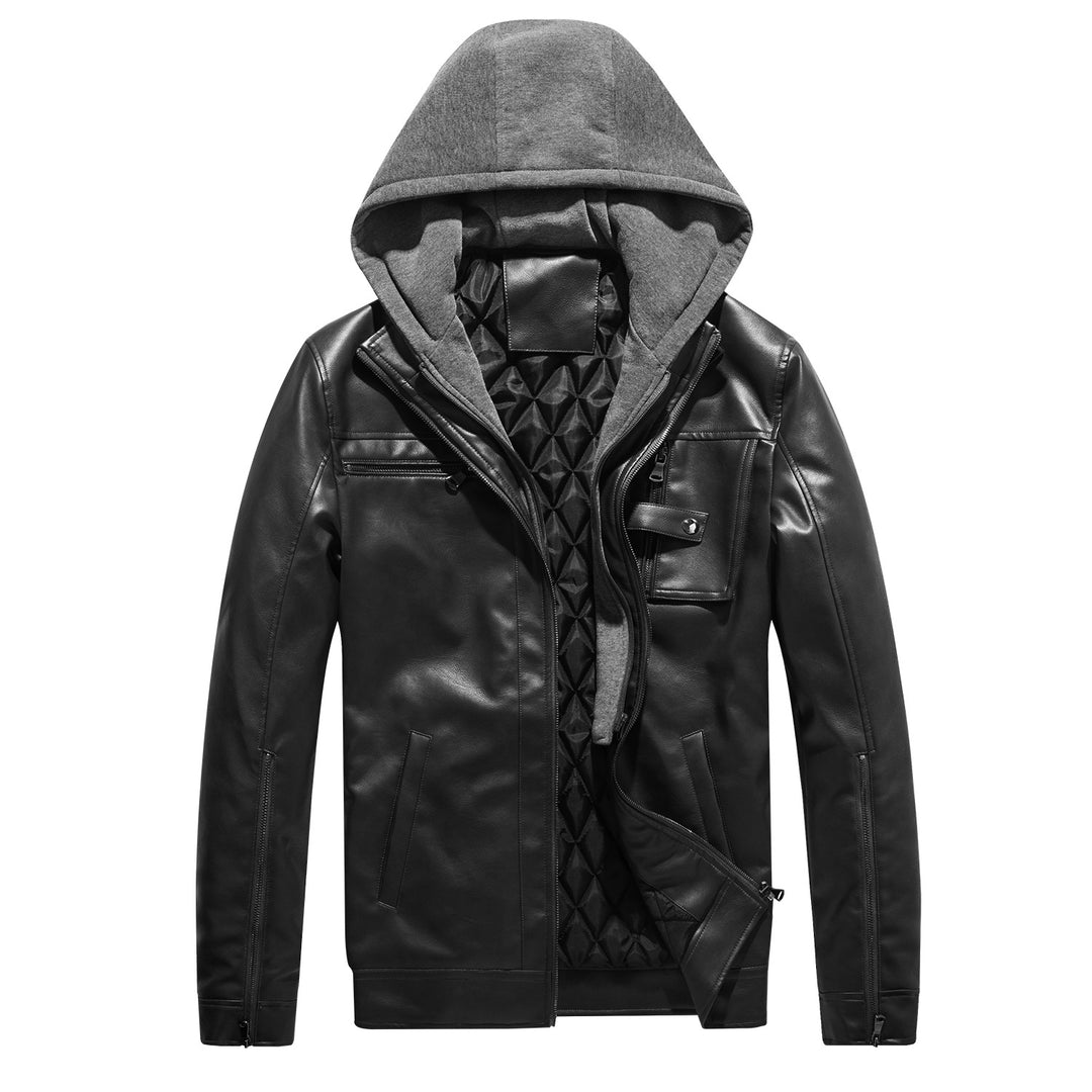 Herren Lederjacke mit herausnehmbarem Kapuzenfutter Echoarchiv