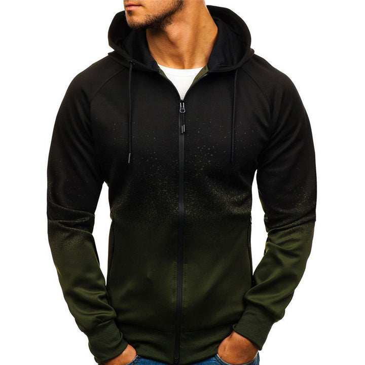 Herren sportlicher Kapuzenpullover mit grafischem Design und innovativem Reißverschluss Echoarchiv