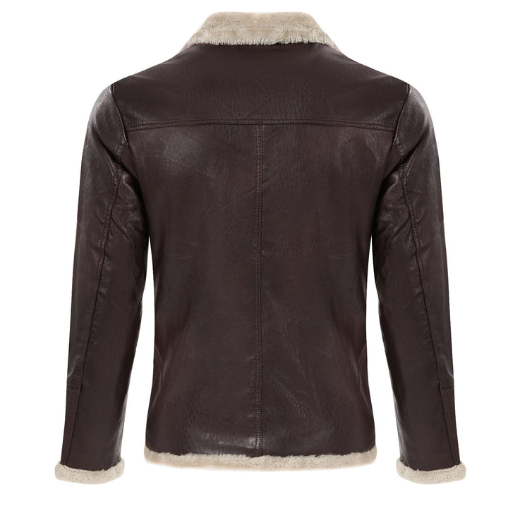 Herren elegante Lederjacke mit Kuschelkragen Echoarchiv