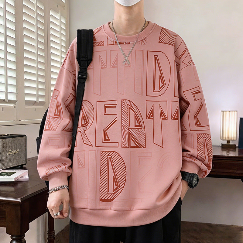 Herren Oversized-Sweatshirt mit großflächigem Lettering-Print und geripptem Saum Echo Archiv