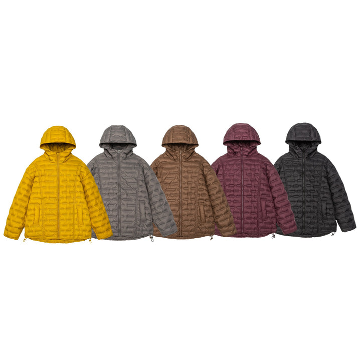 Herren Ultraleichte Stepp-Isolationsjacke mit Kapuze und verstellbarem Saum Echoarchiv
