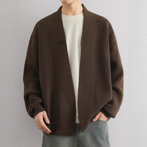 Herren lässige Strickjacke mit offenem Kragen Echoarchiv