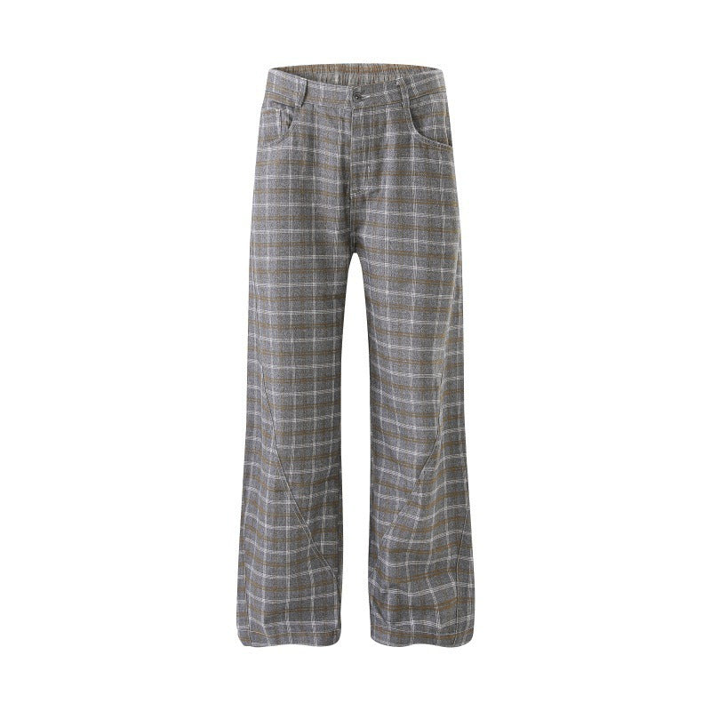 Damen Hochtaillierte weite karierte Culotte‑Hose mit Bügelfalte Echo Archiv