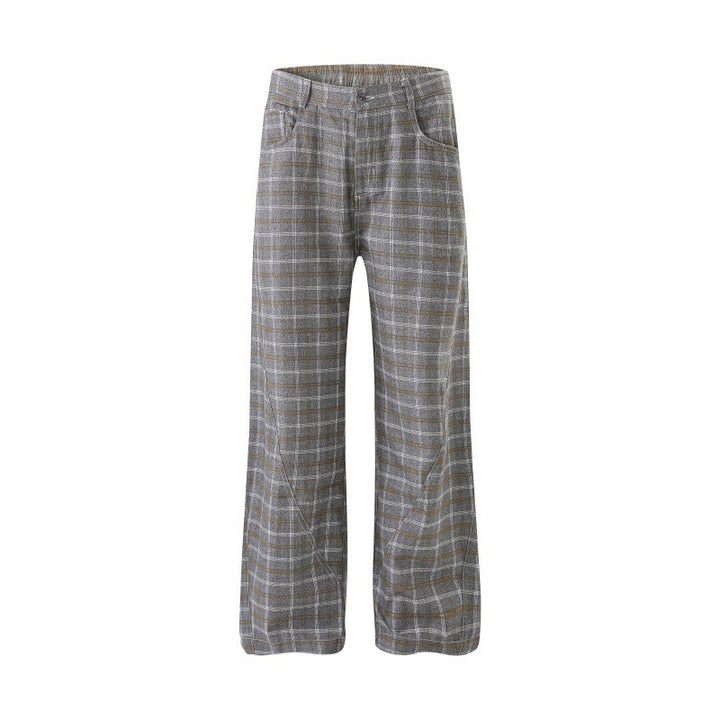 Damen Hochtaillierte weite karierte Culotte‑Hose mit Bügelfalte Echo Archiv