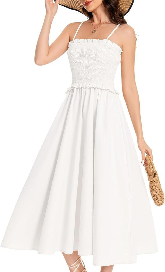 Damen Midi-Kleid mit elastischem Oberteil und weiten Rock Echo Archiv