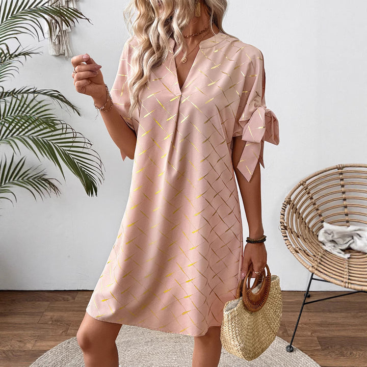 Damen lässiges Kleid mit leichten Puffärmeln Echo Archiv