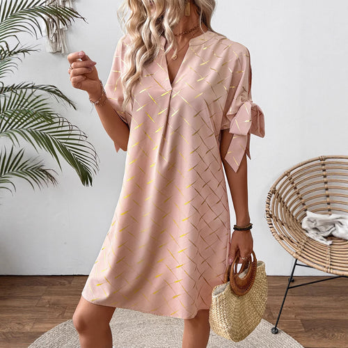 Damen lässiges Kleid mit leichten Puffärmeln Echo Archiv