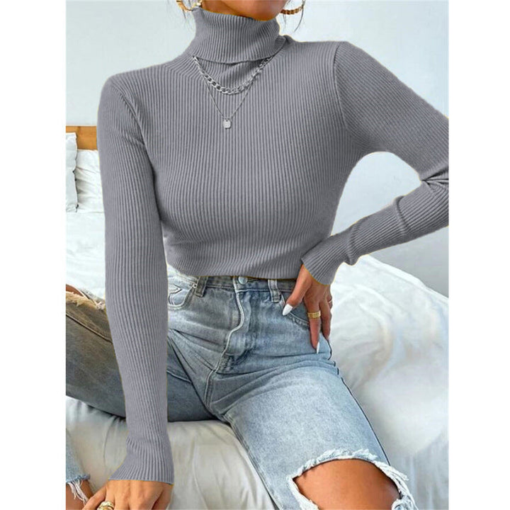 Damen Eleganter Rollkragenpullover mit feiner Rippstruktur Echoarchiv