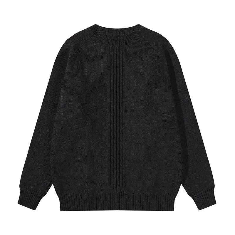 Unisex Grobgestrickter Oversize-Pullover mit Raglanärmeln und strukturierten Einsatznähten Echoarchiv