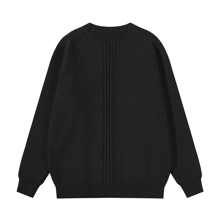 Unisex Grobgestrickter Oversize-Pullover mit Raglanärmeln und strukturierten Einsatznähten Echoarchiv