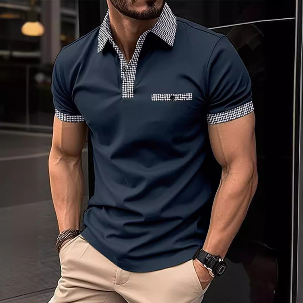 Herren Polohemd mit modernem Kragen-Design und praktischer Brusttasche Echoarchiv