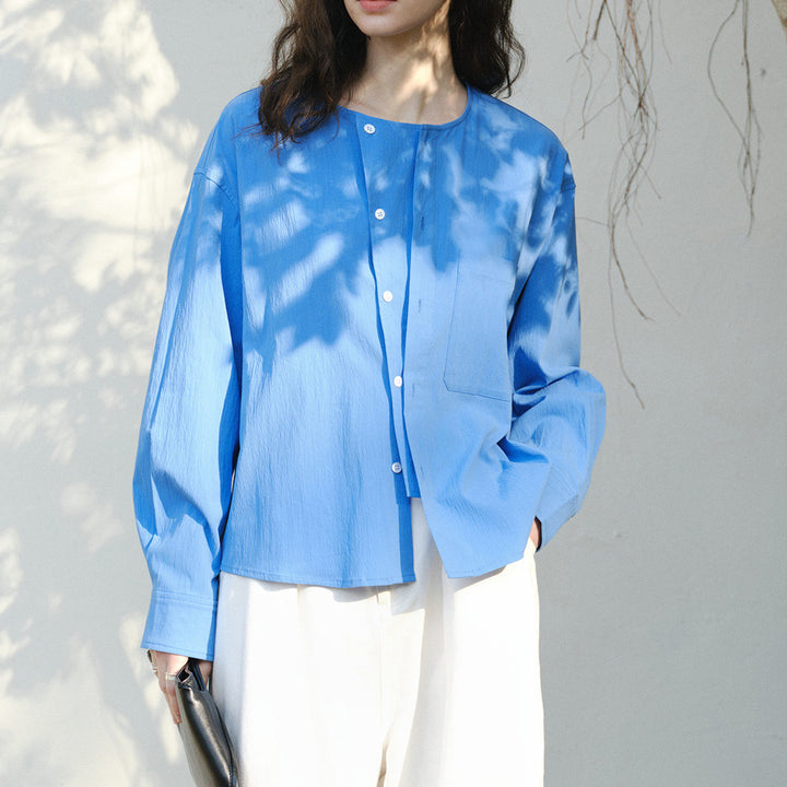 Damen Bequeme und lässige Bluse mit Knopfdetail Echoarchiv