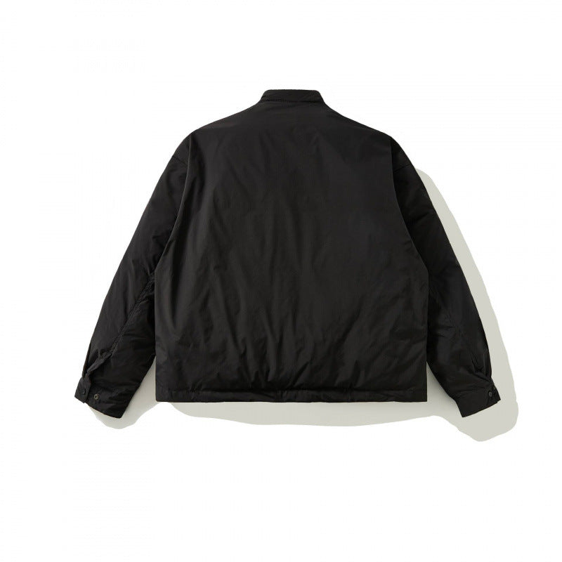 Unisex Boxy wattierte Kurzjacke mit Stehkragen und verdeckter Druckknopfleiste Echo Archiv