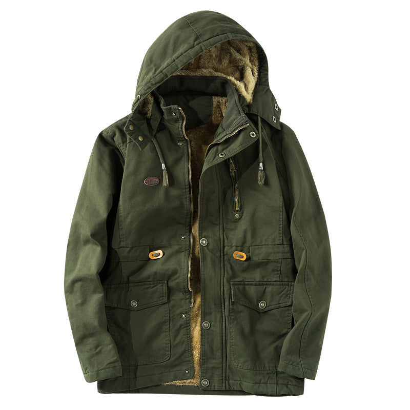 Herren Thermo-Canvasparka mit Kunstfell-Innenfutter, Kapuze und Multifunktions-Taschen Echo Archiv