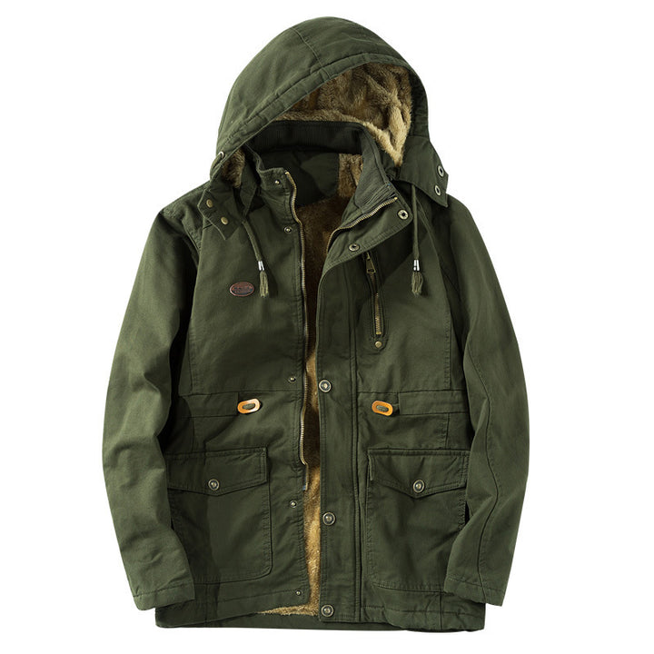 Herren Thermo-Canvasparka mit Kunstfell-Innenfutter, Kapuze und Multifunktions-Taschen Echo Archiv