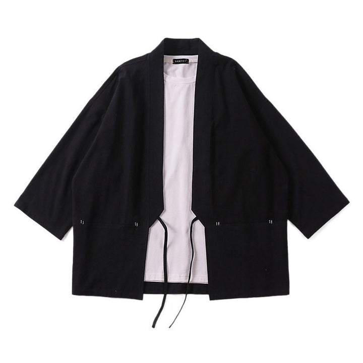 Unisex Kimono-Haori-Jacke mit Bindegürtel und dreiviertelärmeln Echoarchiv