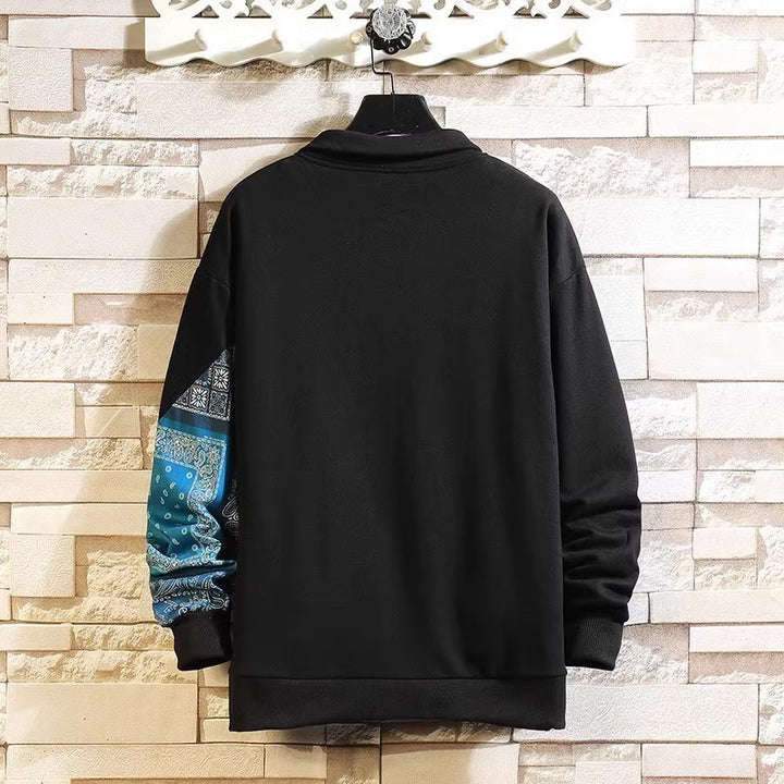 Herren stylisches Polo-Pullover mit Paisley-Design und klassischem Kragen Echoarchiv