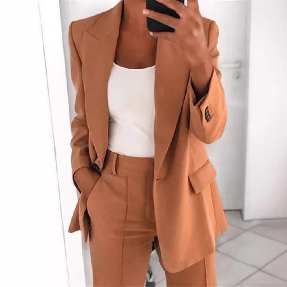 Damen nan Business-Blazer-Set mit strukturierter Oversize-Silhouette, Reverskragen und Bundfaltenhose Echo Archiv